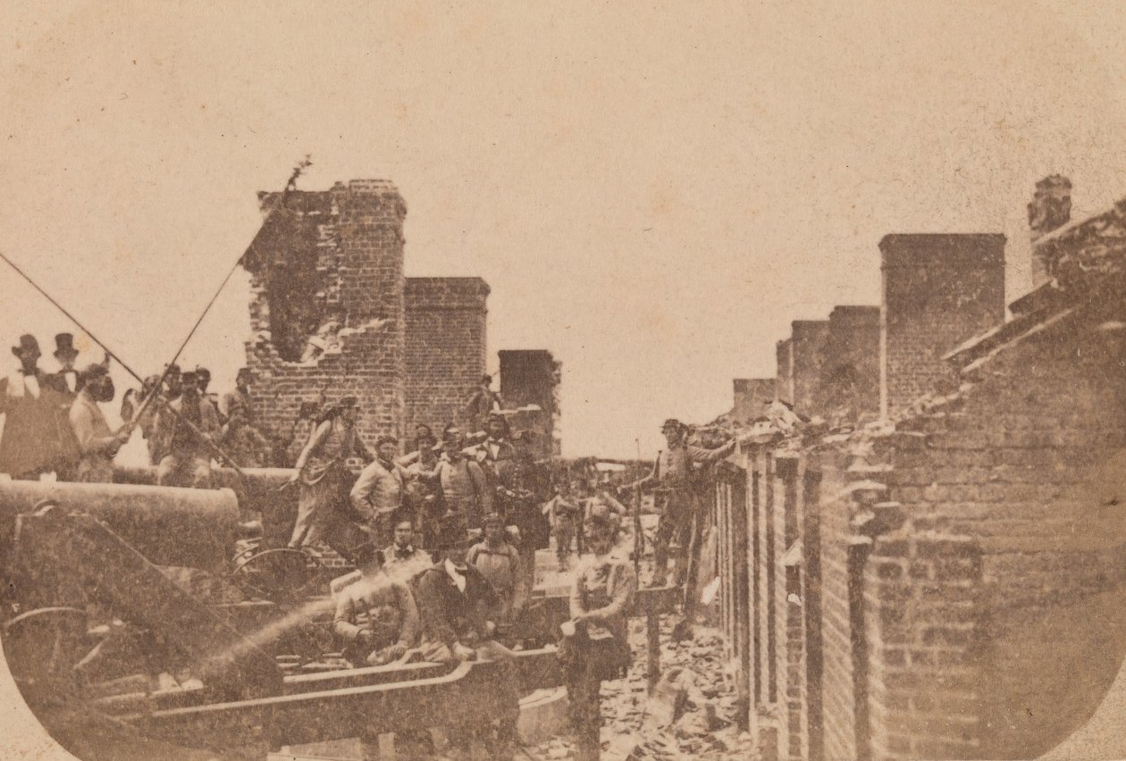 Fort Sumterin evakuointi, huhtikuu 1861, huhtikuu 1861. tekijältä Alma A. Pelot.