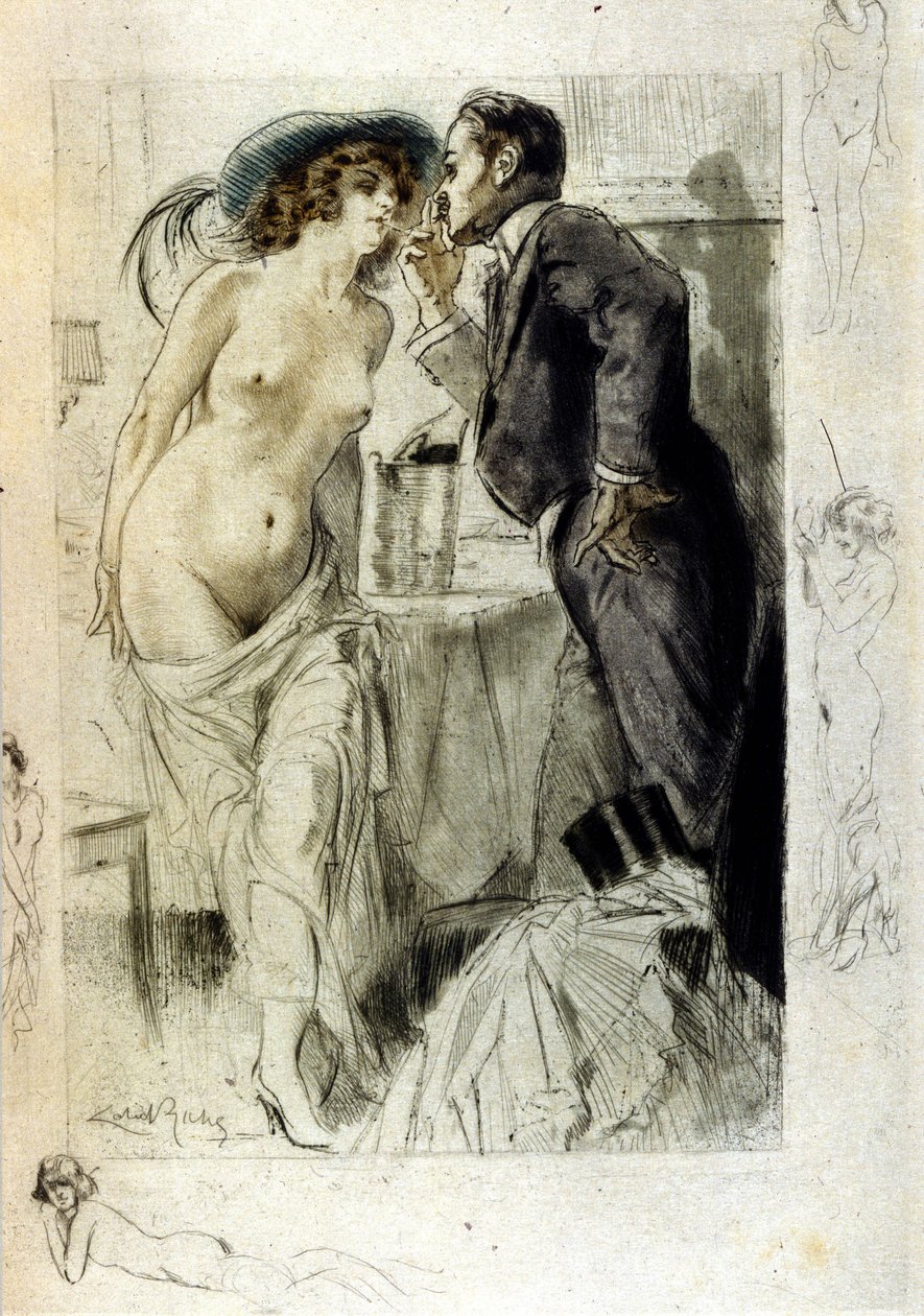Almery Lobel-Richen (Lobel Riche) (1880-1950) kuvitus vuodelta 1926 Octave Mirbeaun (1848 - 1917) "Le journal d