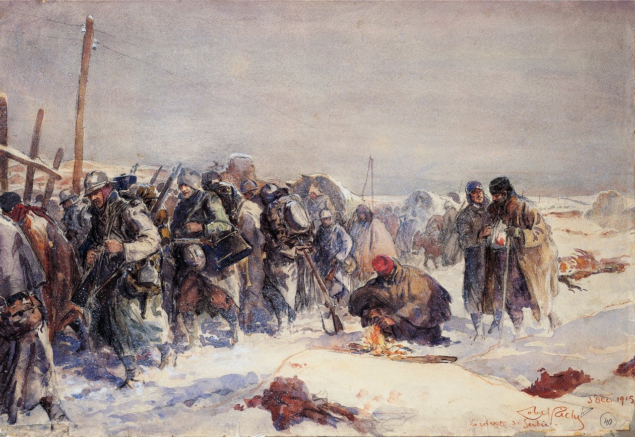 Itävalta-Unkarin armeija vetäytyy Serbian rintamalta 3. joulukuuta tekijältä Almery Lobel Riche