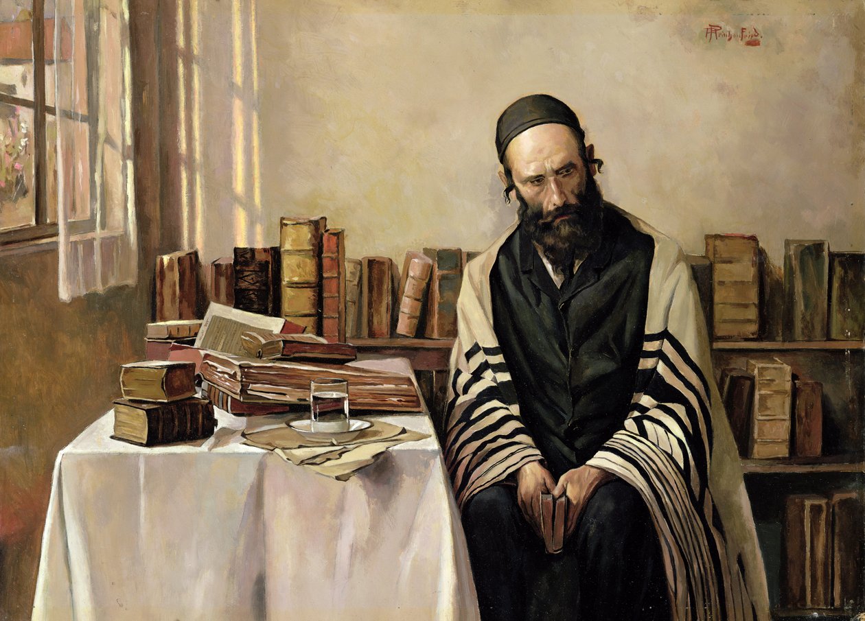 Rabbi työhuoneessaan tekijältä Alois Heinrich Priechenfried
