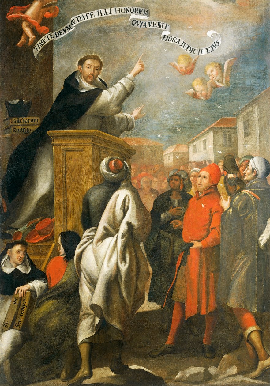 St Vincent Ferrer saarnaa salamancan nuorille, kirjoittanut Alonso Antonio Villamor (1661-1729). tekijältä Alonso Antonio Villamor