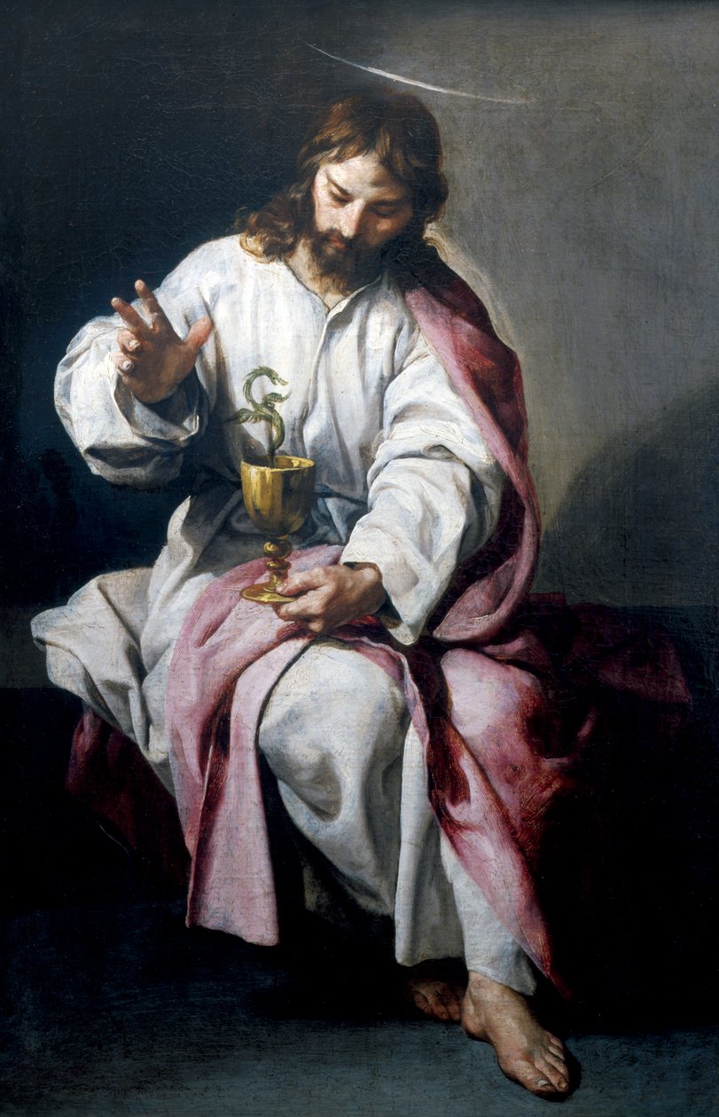 Pyhä Johannes evankelista myrkytetyllä kupilla, 1636 tekijältä Alonso Cano