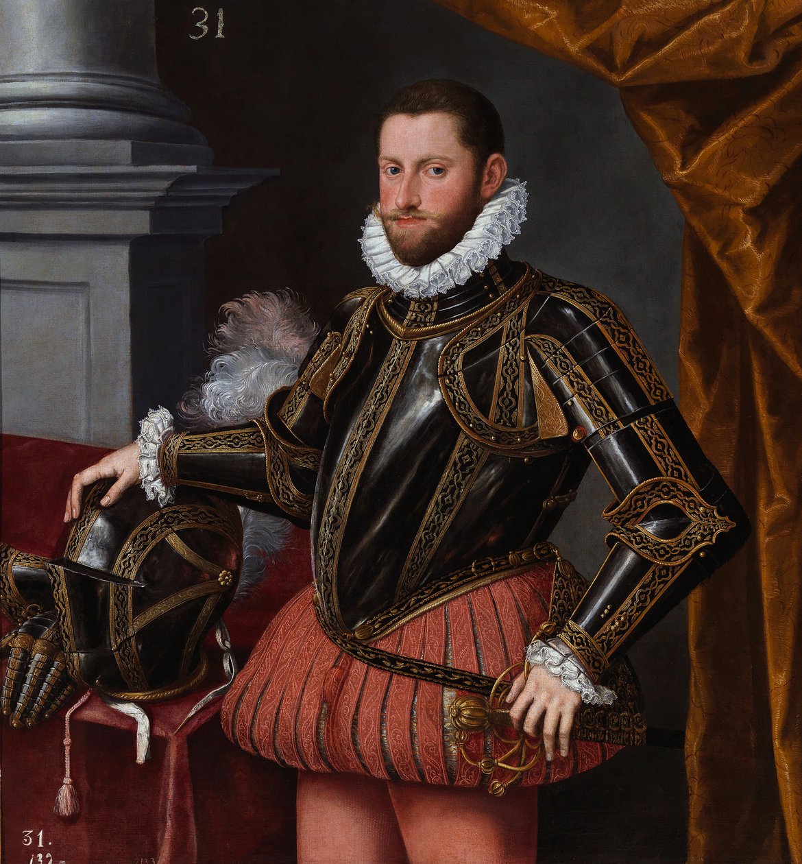 Ernest Itävalta, Pyhän Imperiumin arkkiherttua - muotokuva Itävallan arkkiherttua Ernestistä (1553-1595), kirjoittanut Sanchez Coello, Alonso, School of, n. 1580 - Öljy kankaalle tekijältä Alonso Sánchez Coello
