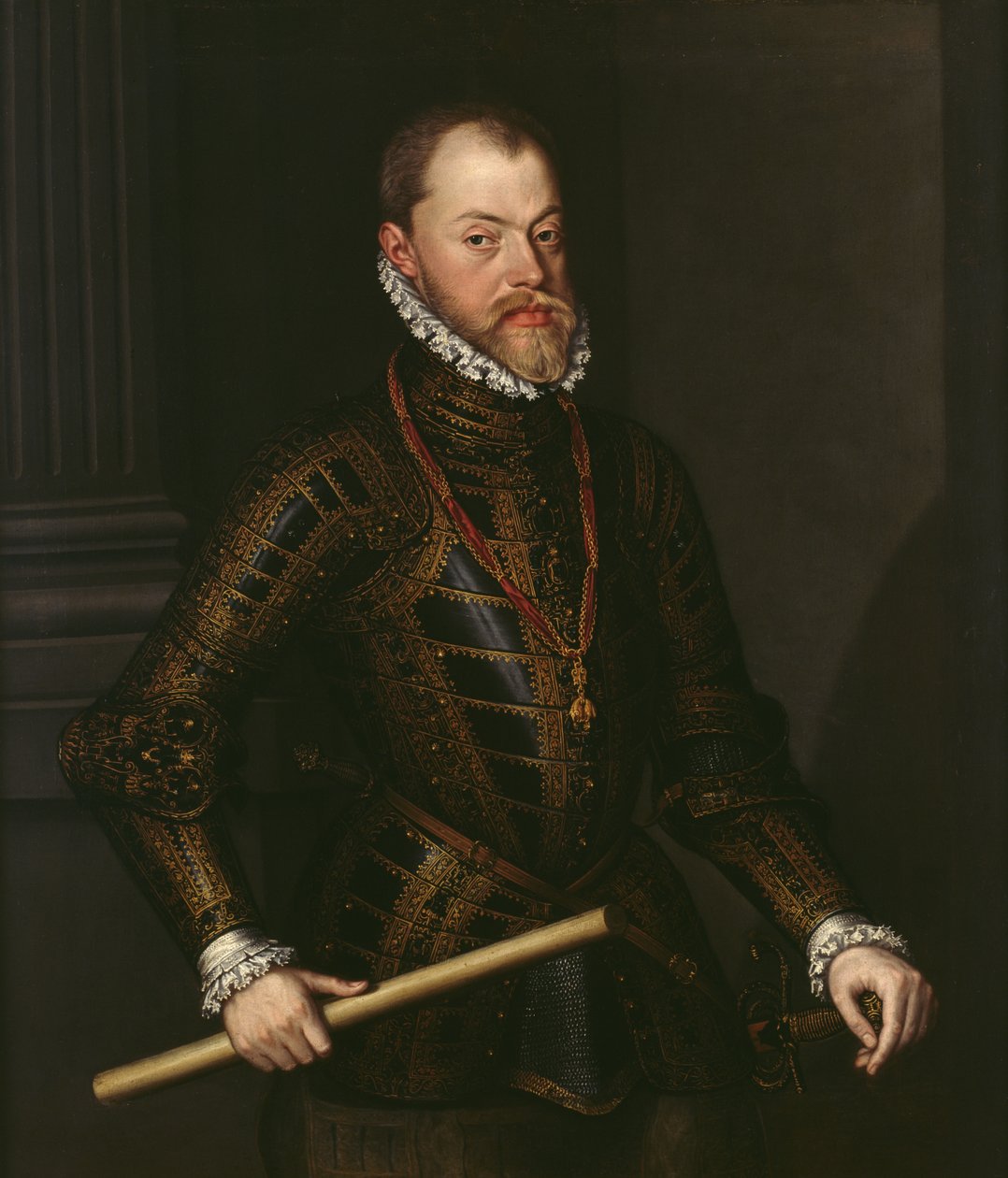 Philip II Espanjalainen (1527–1598) n. 1570 (öljy kankaalle) tekijältä Alonso Sánchez Coello