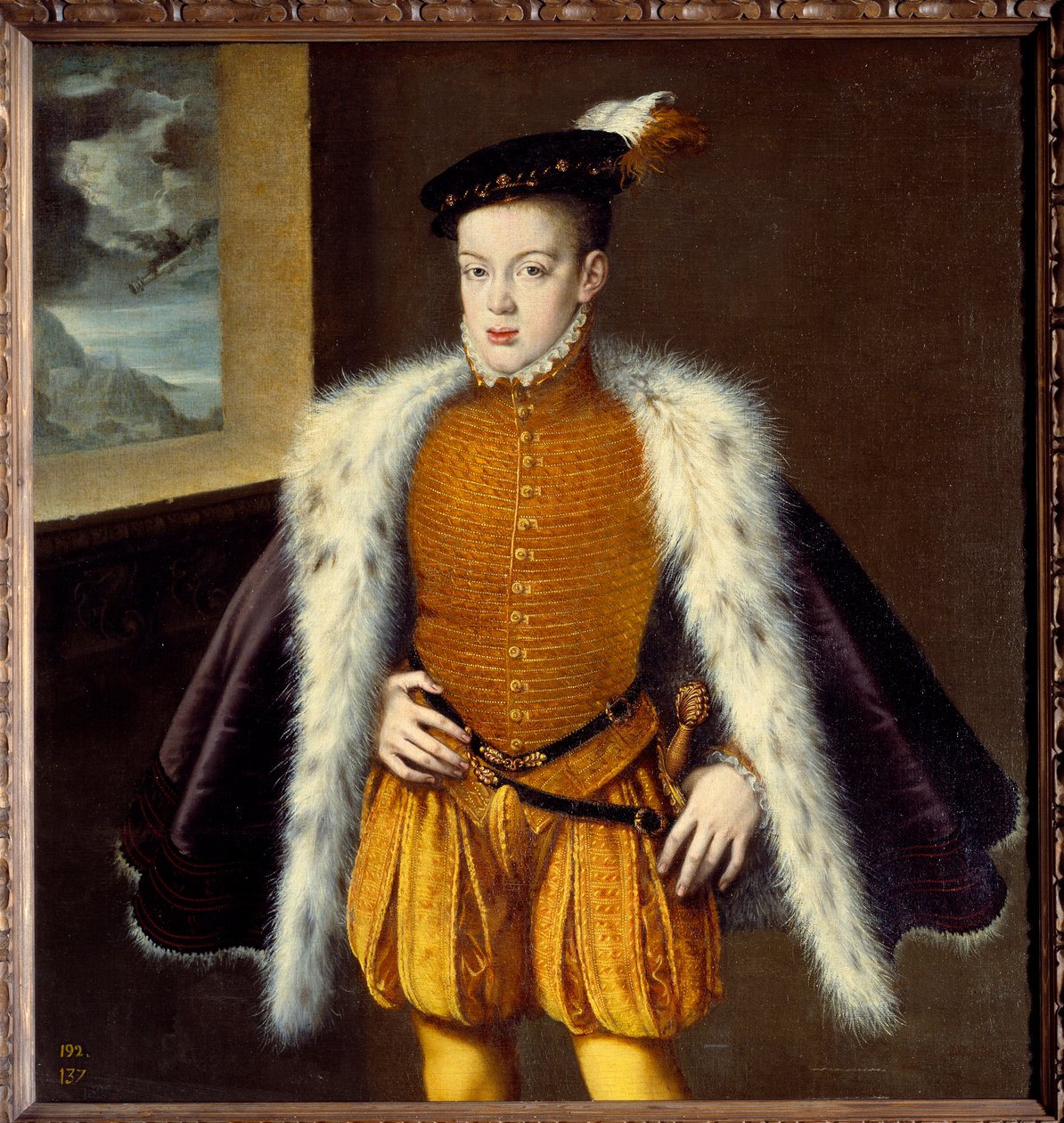 Prinssi Don Carlosin (1545-1568) muotokuva Philip II:n pojasta. Alonso Sanchez Coellon (1531-1588) maalaus Ec. Esp. tekijältä Alonso Sánchez Coello