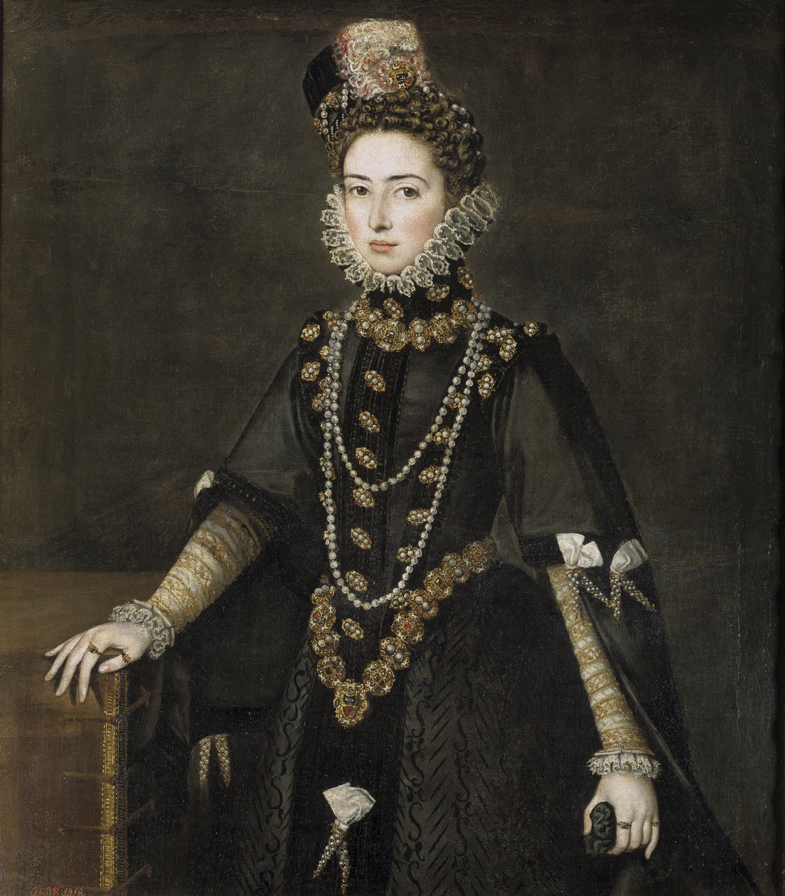 Espanjalaisen Catherine Michellen muotokuva 1567-1597, 1584-1585 tekijältä Alonso Sánchez Coello