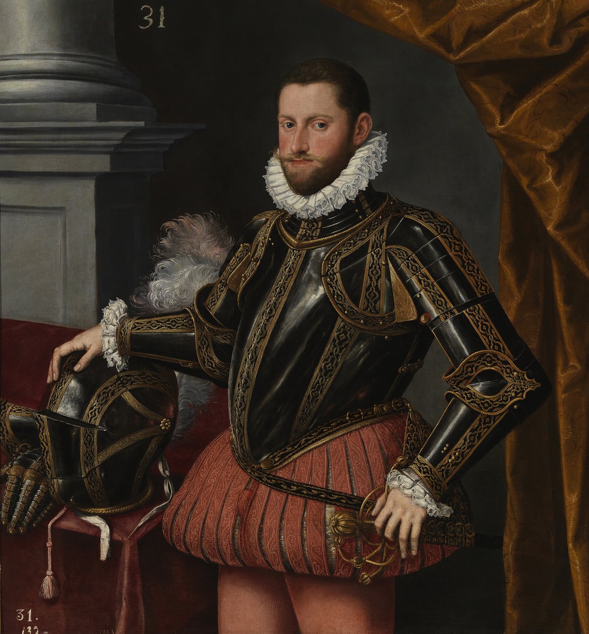 Itävallan arkkiherttua Ernestin muotokuva 1553-1595, n. 1580 tekijältä Alonso Sánchez Coello School of
