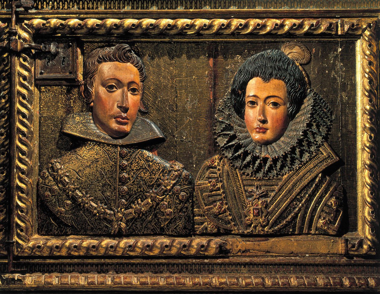 Philip II:n muotokuva, reliefi tekijältä Alonso de Mena