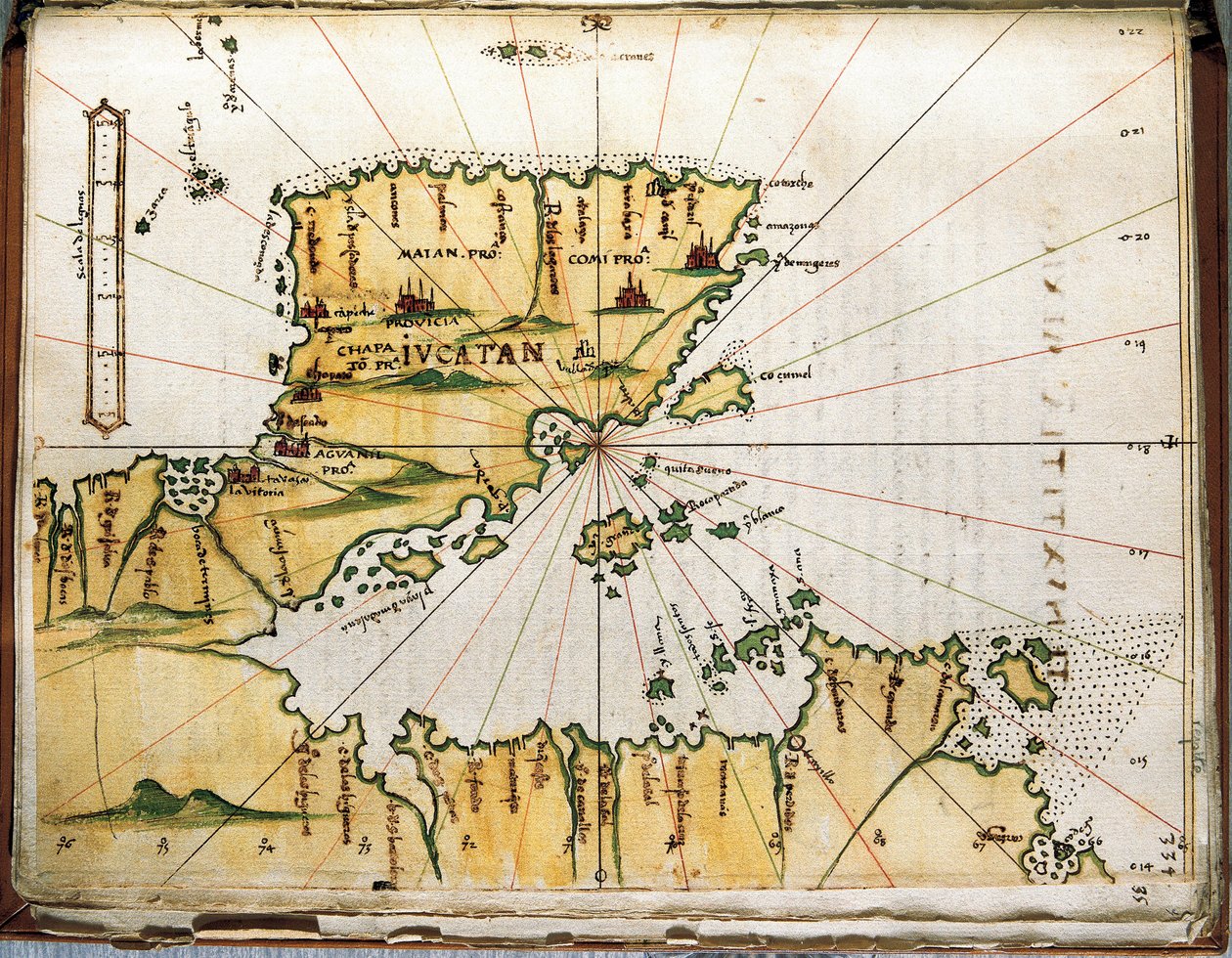Keski-Amerikan ja Perun kartta (kartta) tekijältä Alonso de Santa Cruz
