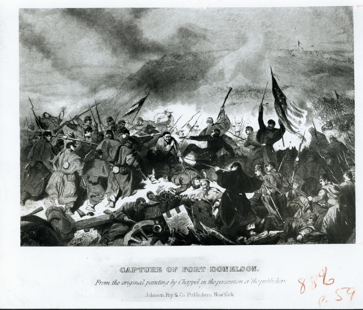 Fort Donelsonin valloitus. tekijältä Alonzo Chappel