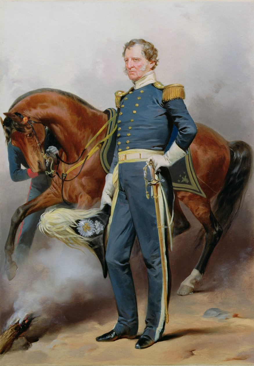 Winfield Scott (1786-1866), n. 1850 (öljy myllylevylle) tekijältä Alonzo Chappel
