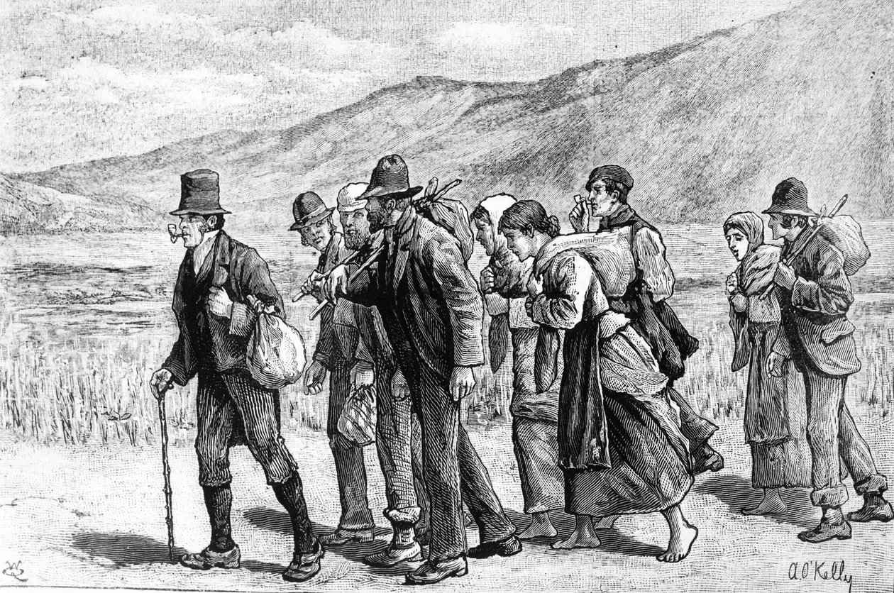 Irlantilaiset harvesterit matkalla Englantiin, 1881 tekijältä Aloysius O