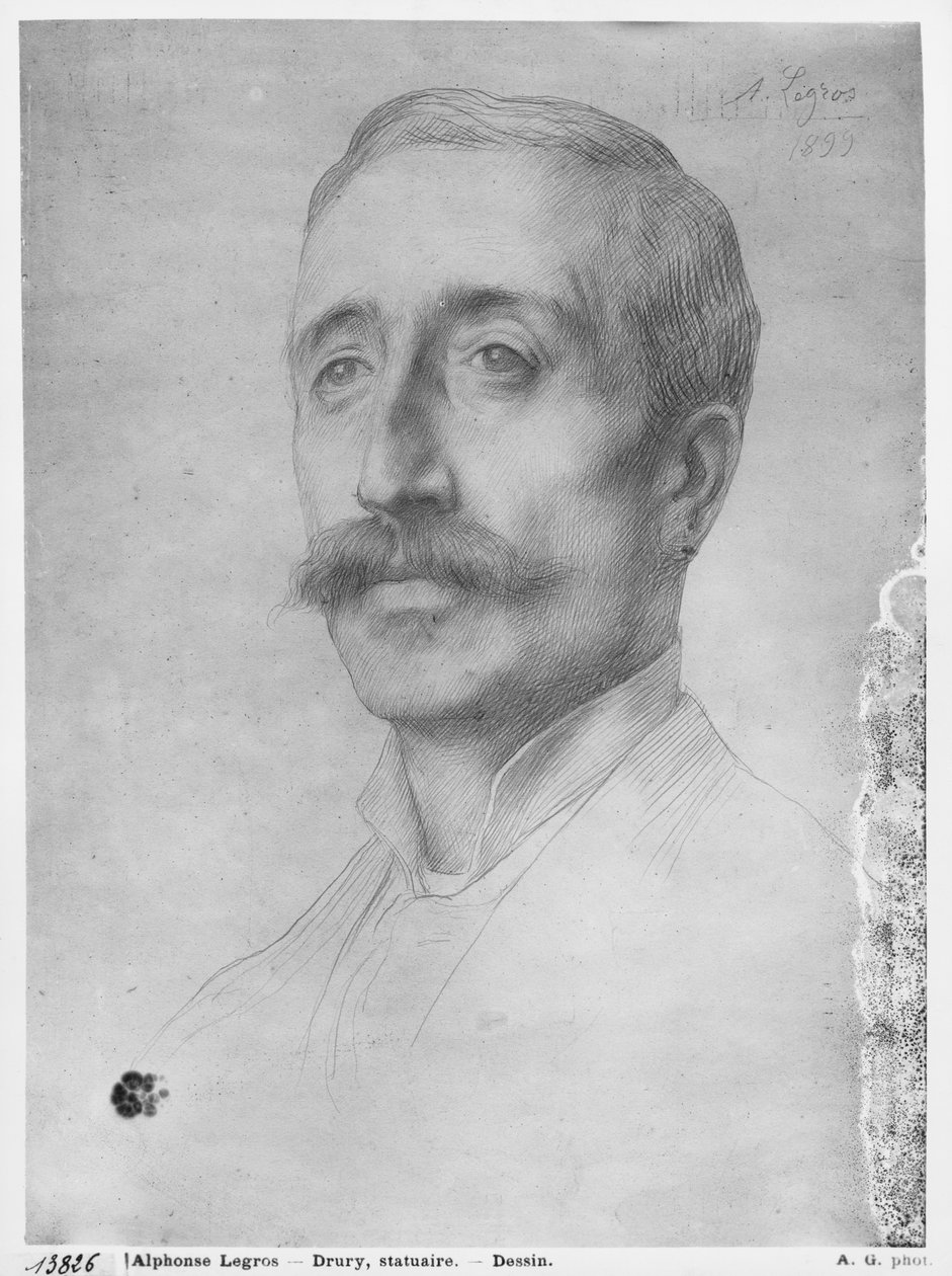 Alfred Drury, 1899 (musta lyijy paperilla) tekijältä Alphonse Legros