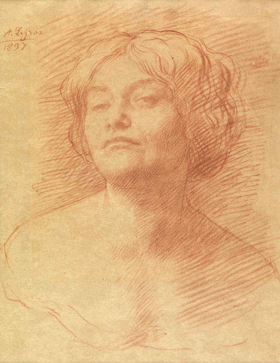 Alice Knewstub, 1897 (liitu paperille) tekijältä Alphonse Legros