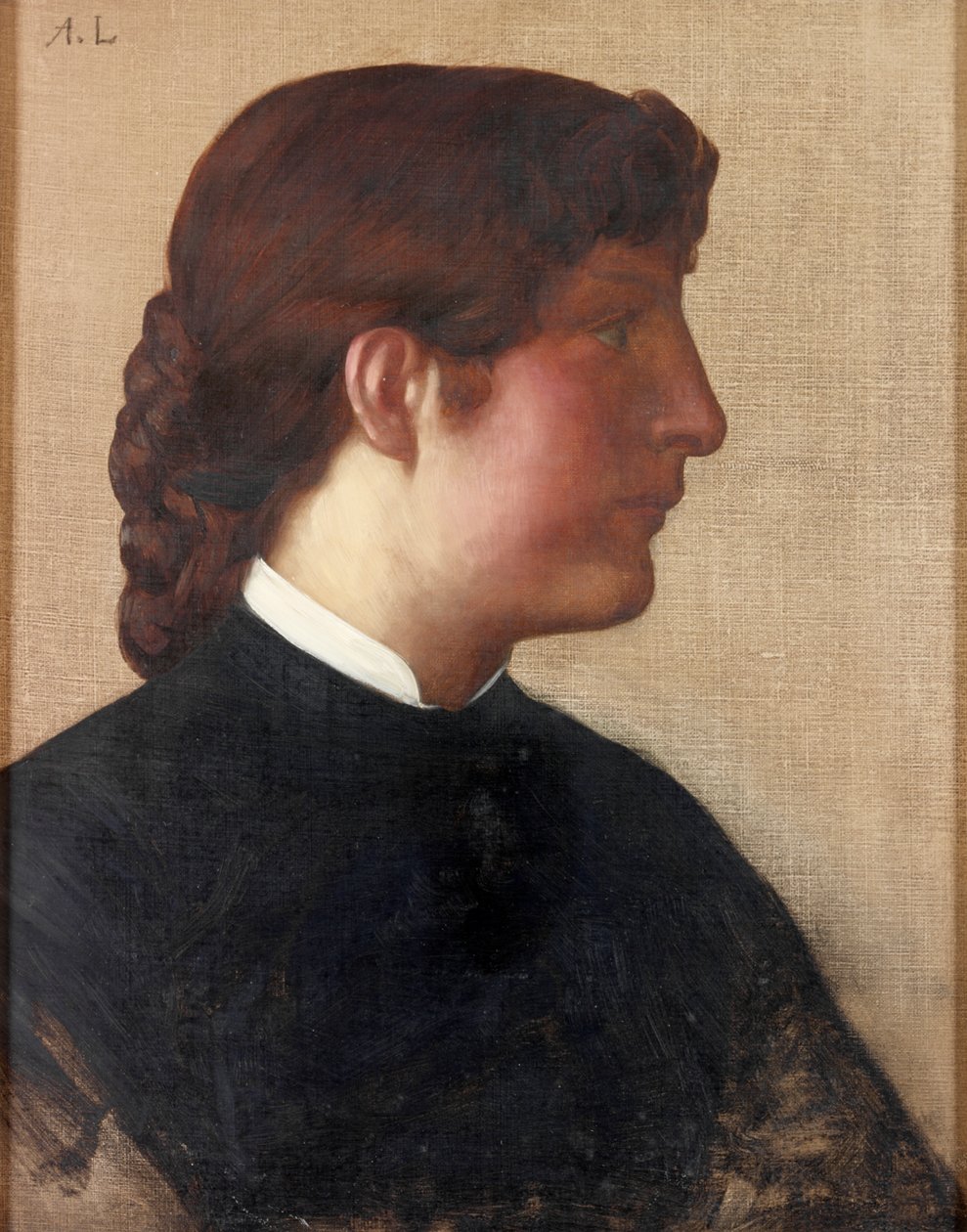 Naisen muotokuva, n. 1879 tekijältä Alphonse Legros