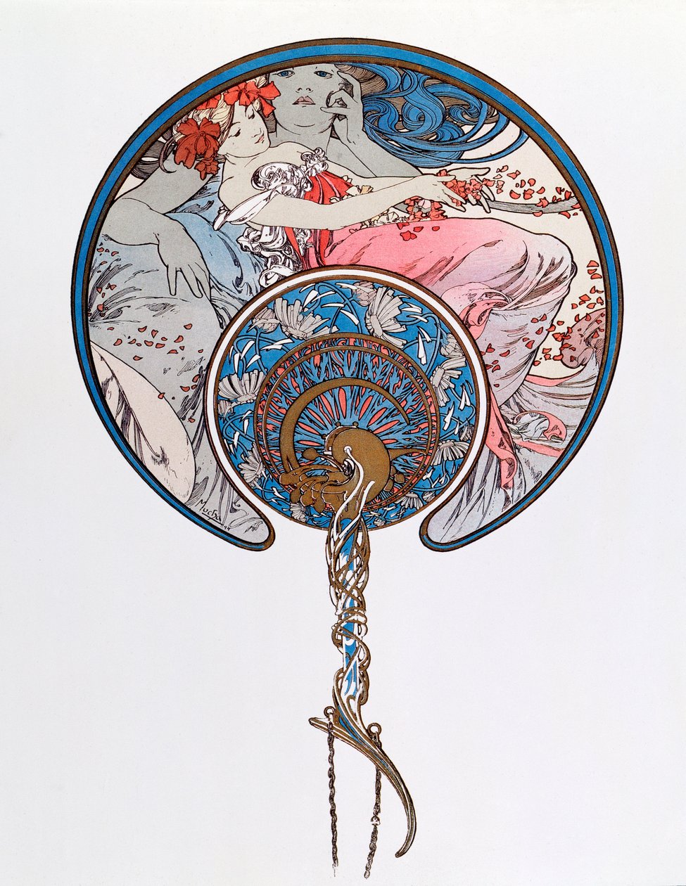 The Passing Wind Wars Youth Litography by Alphonse Mucha (1860-1939) 1899 - Koko 45,5x62 cm Yksityinen kokoelma tekijältä Alphonse Mucha
