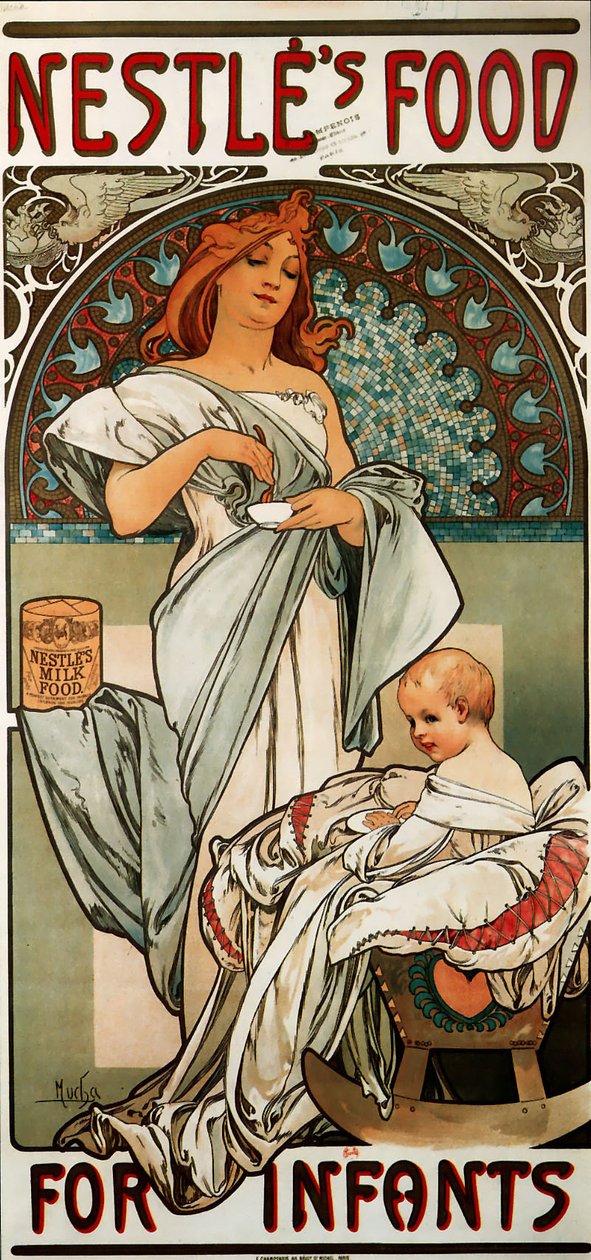 Nestlen ruoka imeväisille tekijältä Alphonse Mucha