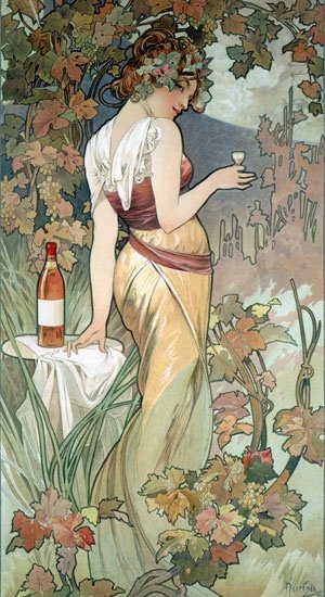 Affiche konjakki tekijältä Alphonse Mucha