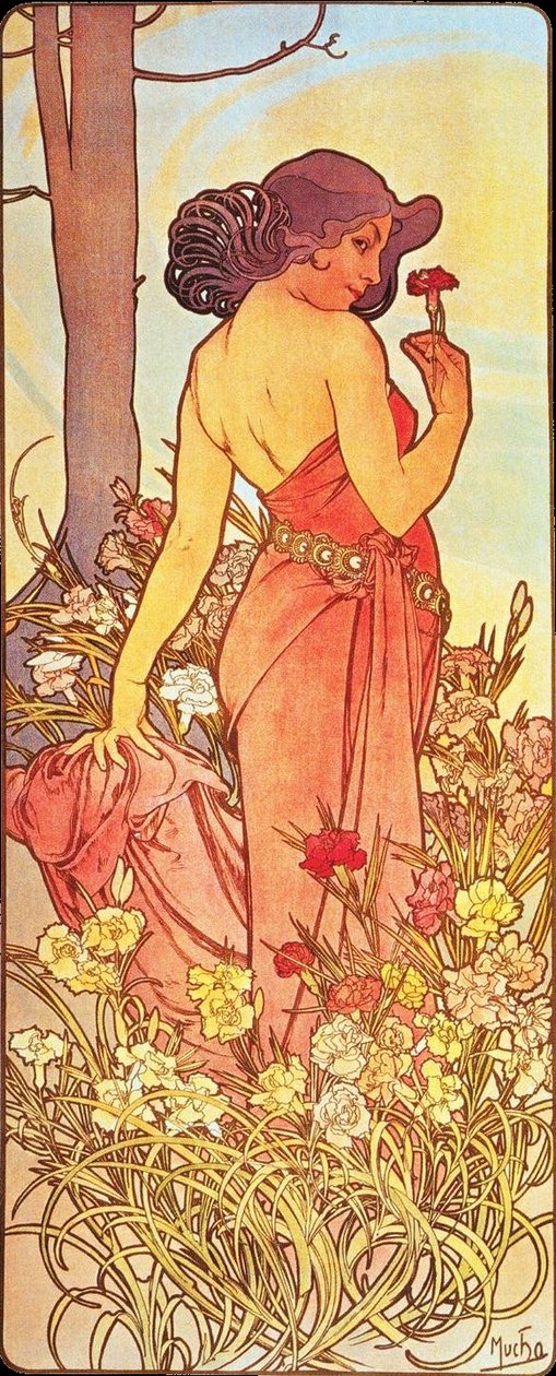 Neilikka tekijältä Alphonse Mucha