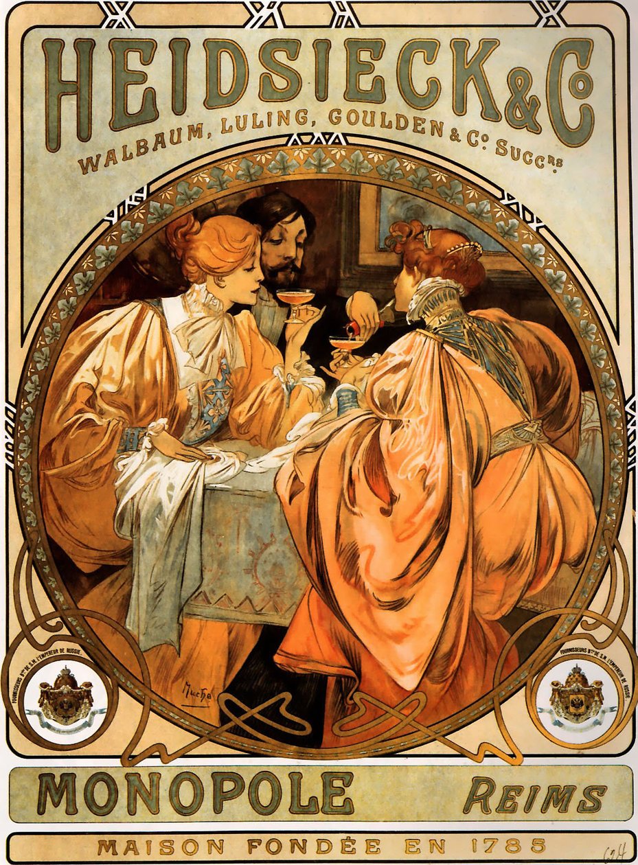 Heidsieck & Co. tekijältä Alphonse Mucha