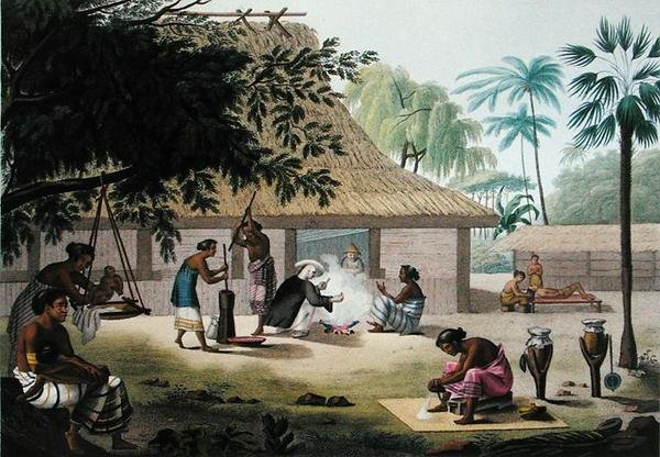 Kotimainen toiminta, Coupang, Timor, teoksesta "Voyage Autour du Monde sur les Corvettes de L