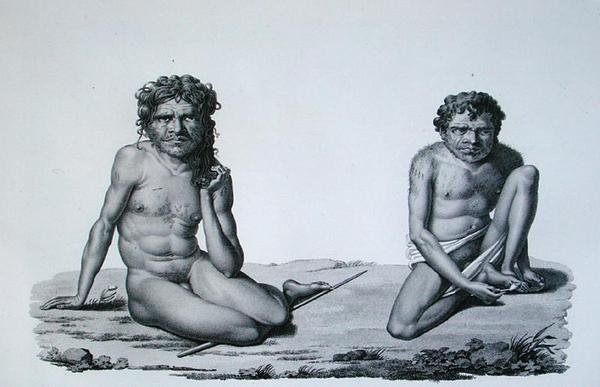Port Jackson, New Holland: Aborigines from the Blue Mountains, Forgetin kaivertama Voyage Autour du Monde sur les Corvettes de L