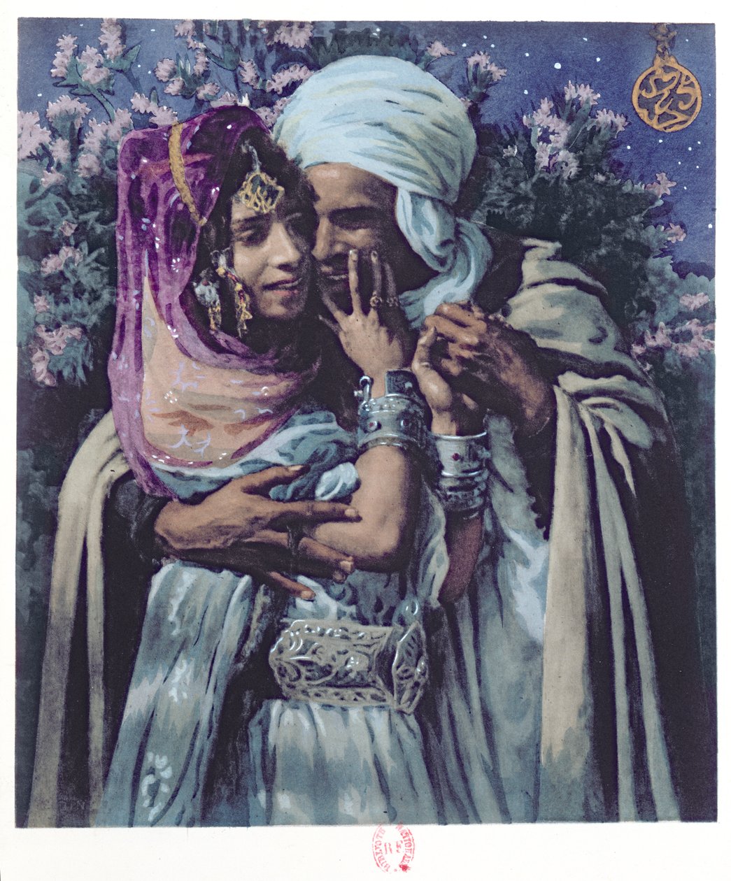 Slave to Love (väri litho) tekijältä Alphonse Etienne Dinet