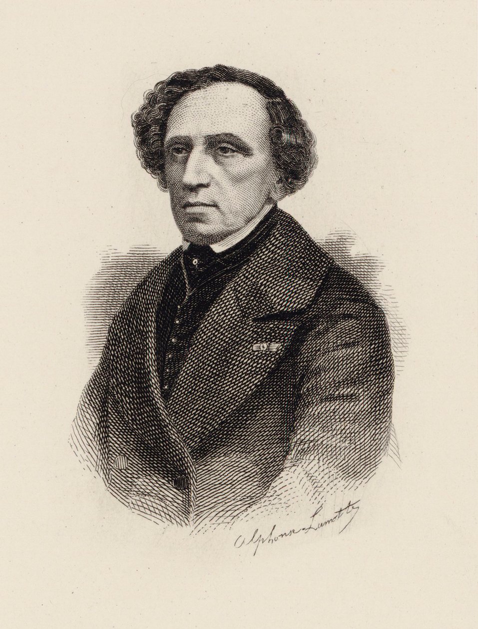 Säveltäjä Giacomo Meyerbeerin muotokuva 1791-1864, 1875. tekijältä Alphonse Lamotte