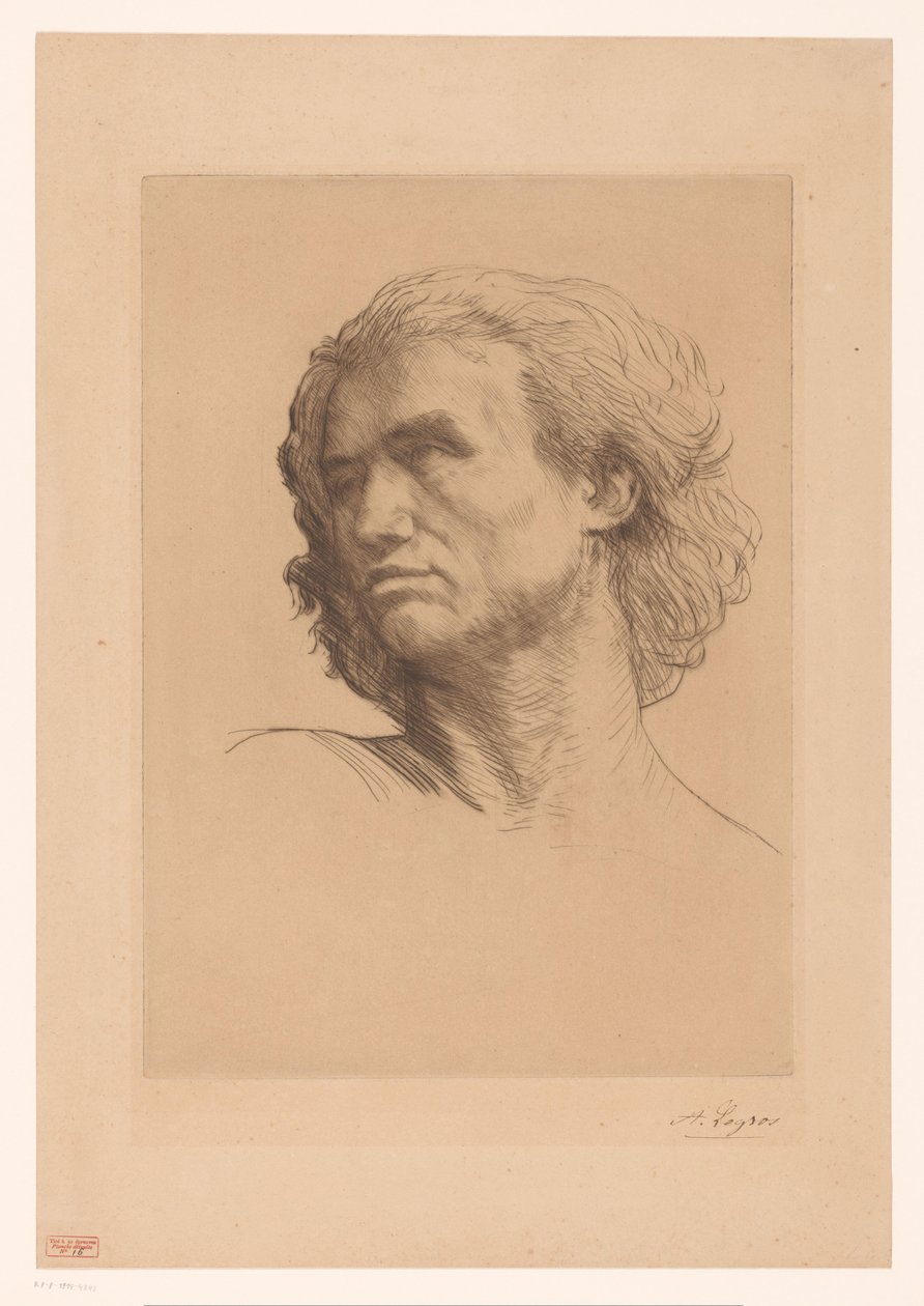 Miehen pää tekijältä Alphonse Legros (signed by artist)