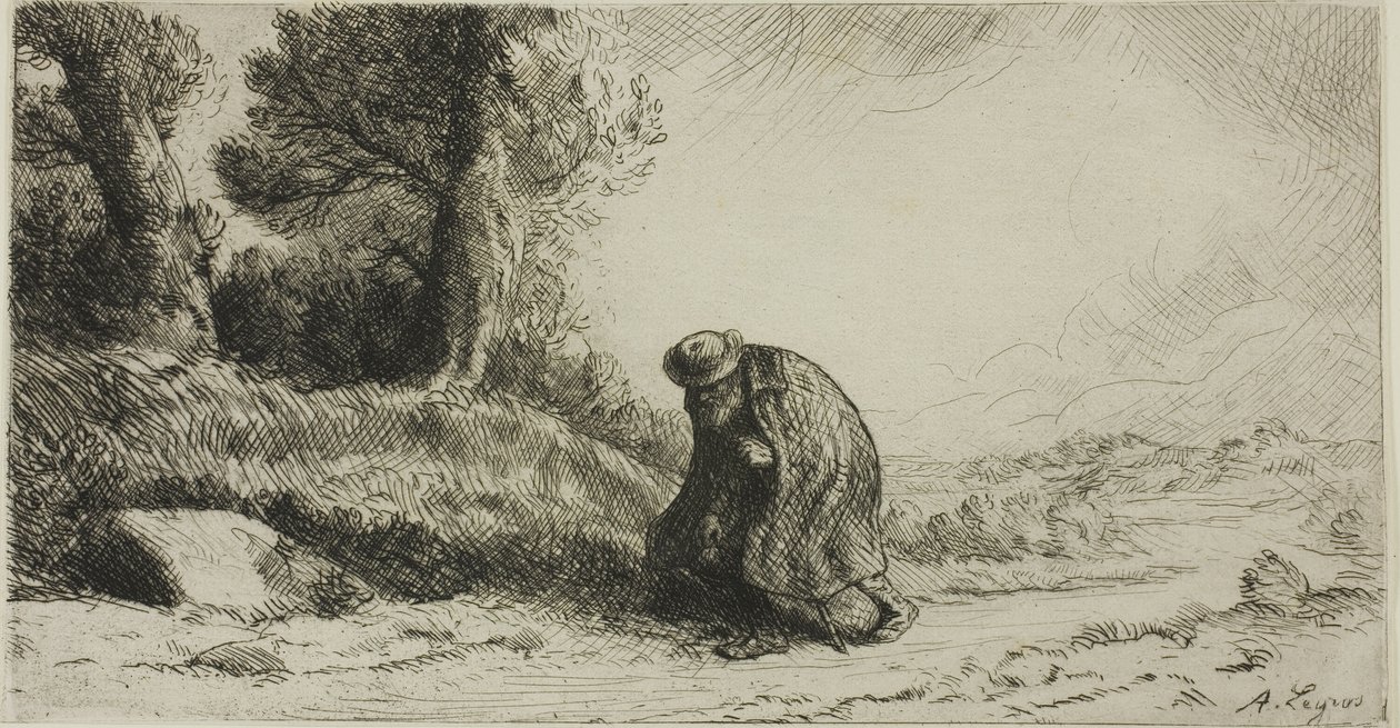Vagabond kävelee kaistaa pitkin tekijältä Alphonse Legros