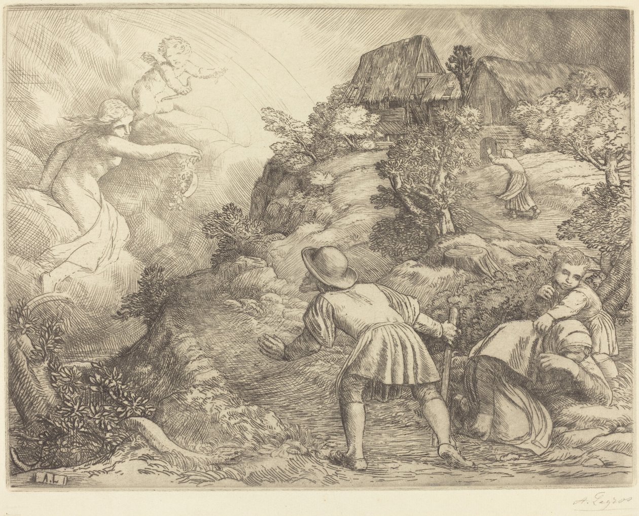 Allegoria talonpojasta ja omaisuudesta Talonpoika ja omaisuus: allegorinen aihe. tekijältä Alphonse Legros