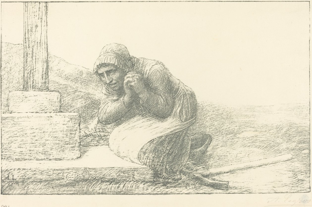 Ristin juurella (Au pied de la croix) tekijältä Alphonse Legros