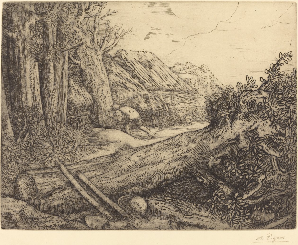 Puunhakkuiden kodissa Chez les bocherons. tekijältä Alphonse Legros