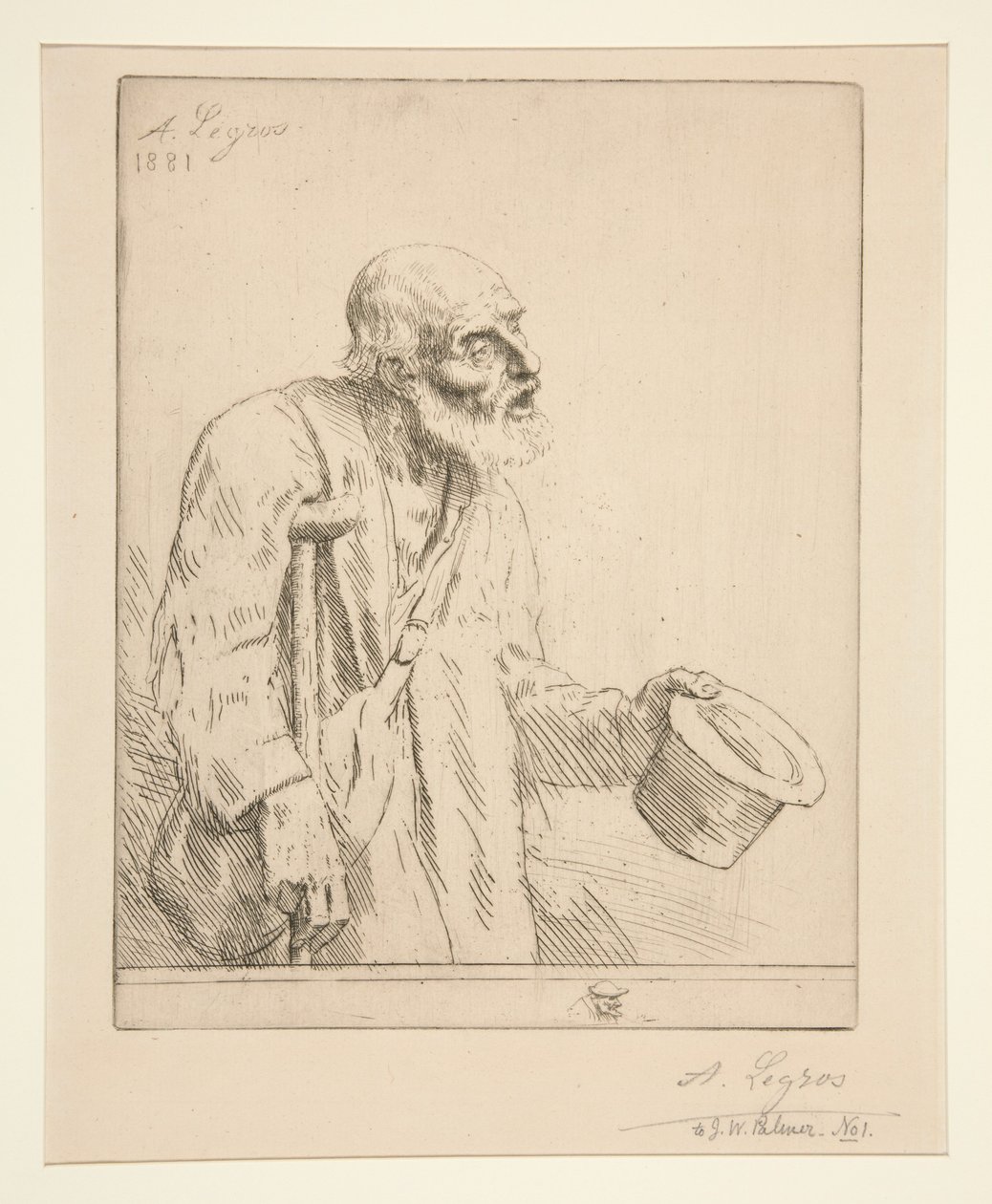 Kerjäläinen kainalosauvoineen tekijältä Alphonse Legros
