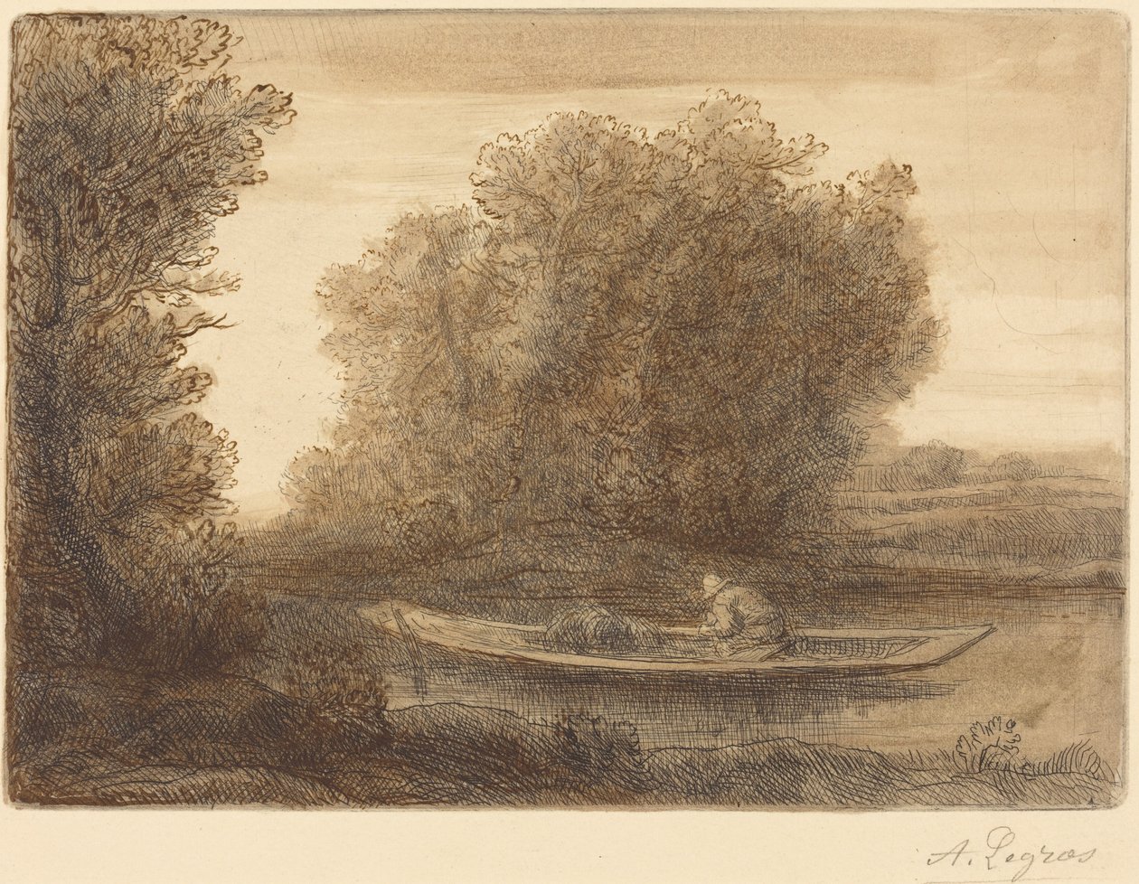 Joen mutka (Un coin de riviere) tekijältä Alphonse Legros