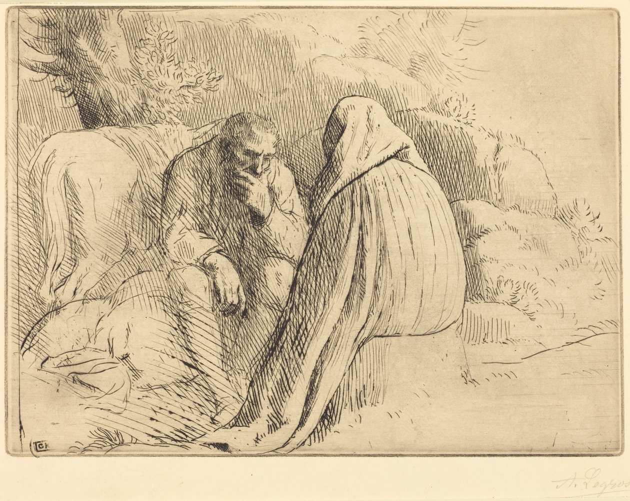 Bohemien Encampment (Boheemien leiri) tekijältä Alphonse Legros