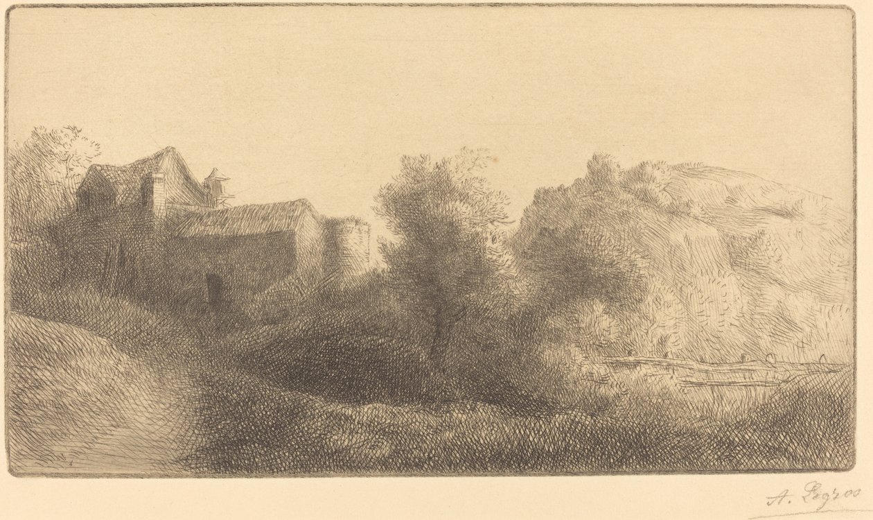 Silta tehtaalla (Le pont du moulin) tekijältä Alphonse Legros