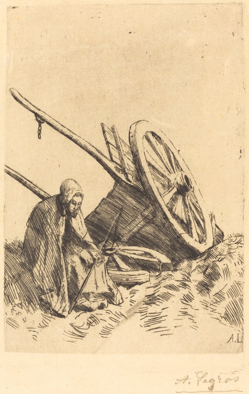 Rikkoutunut kärry tekijältä Alphonse Legros