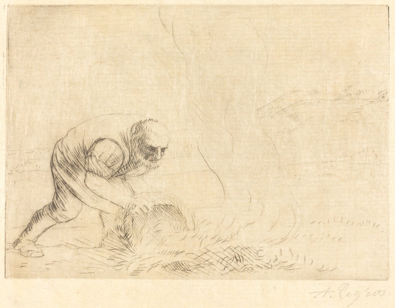 Burning Grass Yrttien polttaja. tekijältä Alphonse Legros