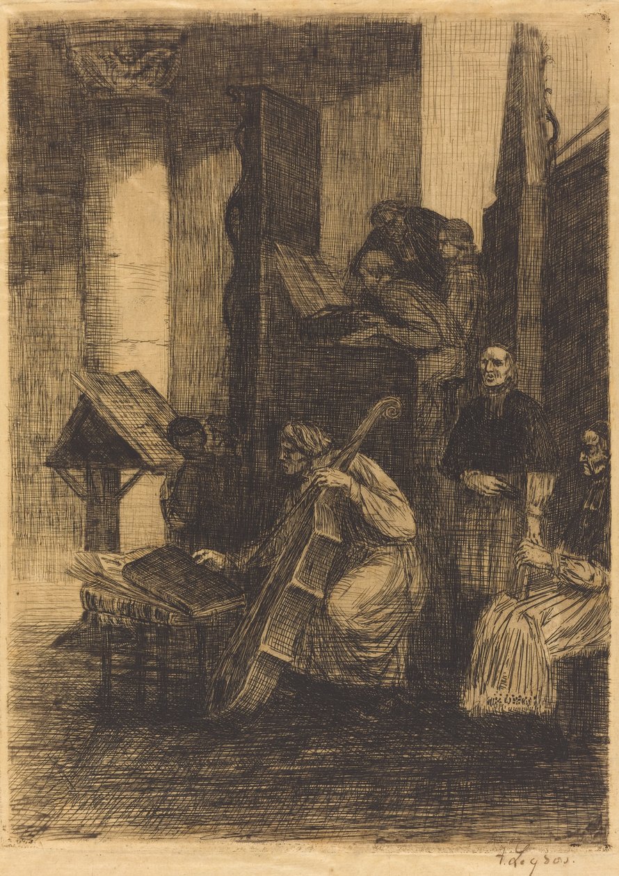 Kuoro espanjalaisessa kirkossa Espanjalaisen kirkon kuoro, 1860. tekijältä Alphonse Legros