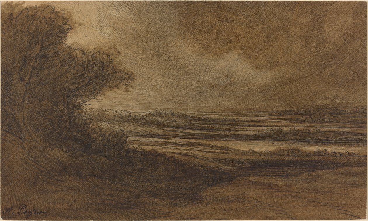 Burgundin maaseutu [recto]. tekijältä Alphonse Legros
