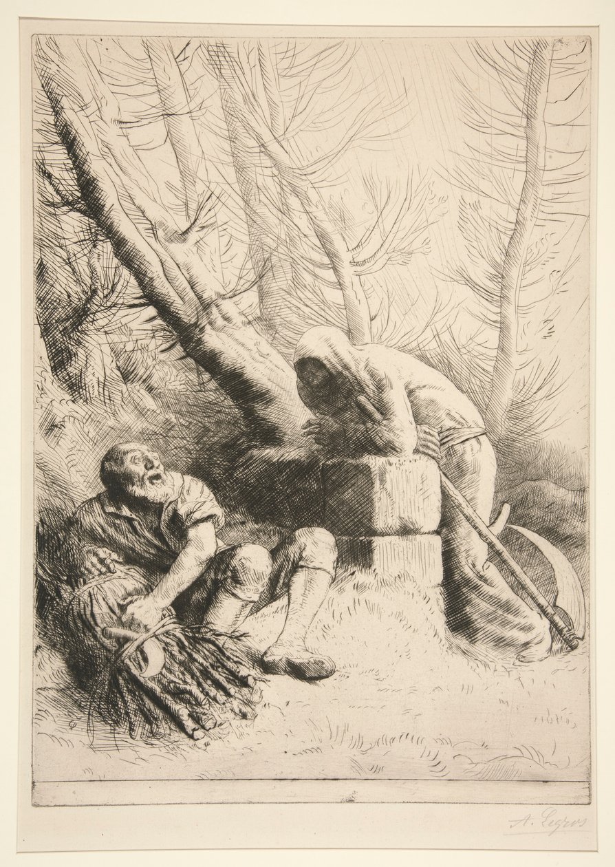 Kuolema ja puunhakkaaja tekijältä Alphonse Legros