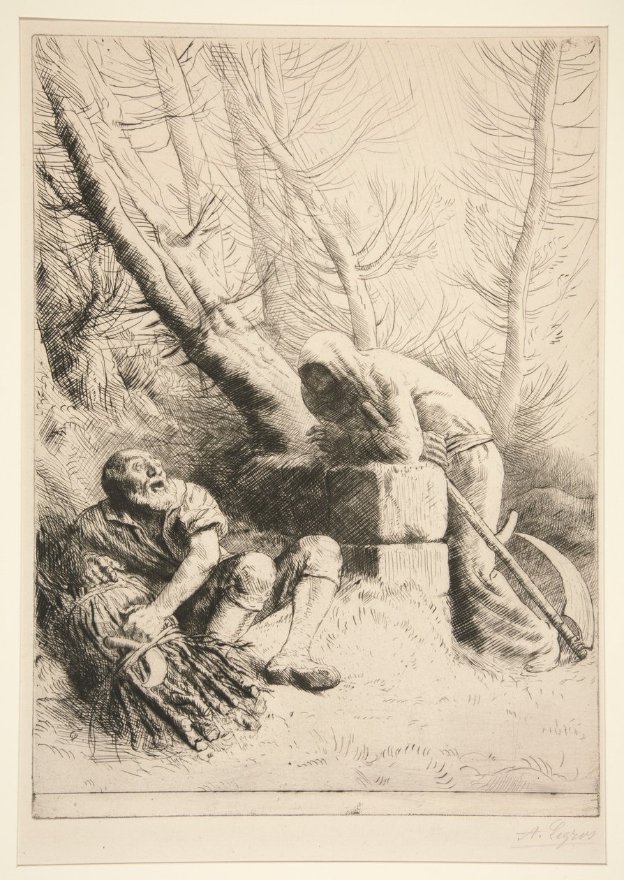 Kuolema ja puunhakkaaja tekijältä Alphonse Legros