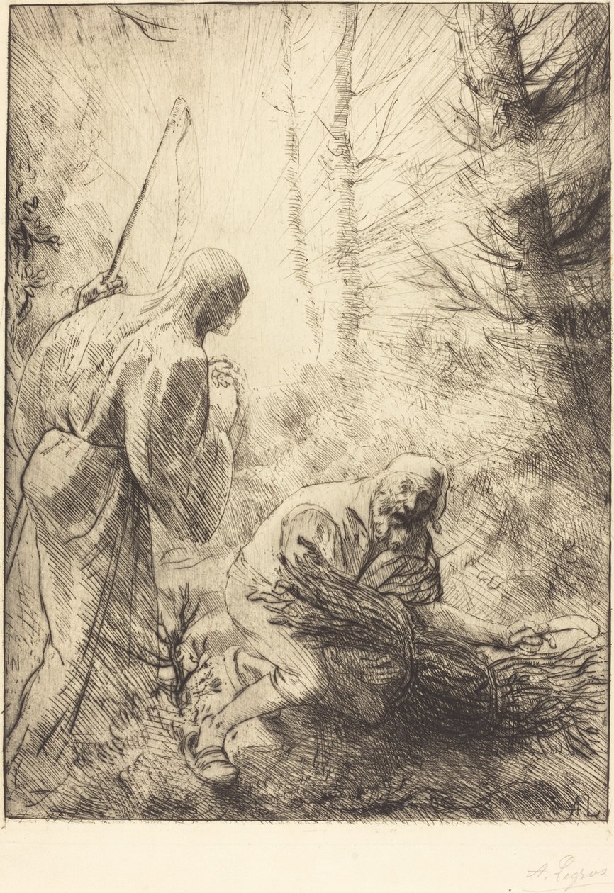 Kuolema ja puunhakkaaja, 2. levy La mort et le bucheron. tekijältä Alphonse Legros