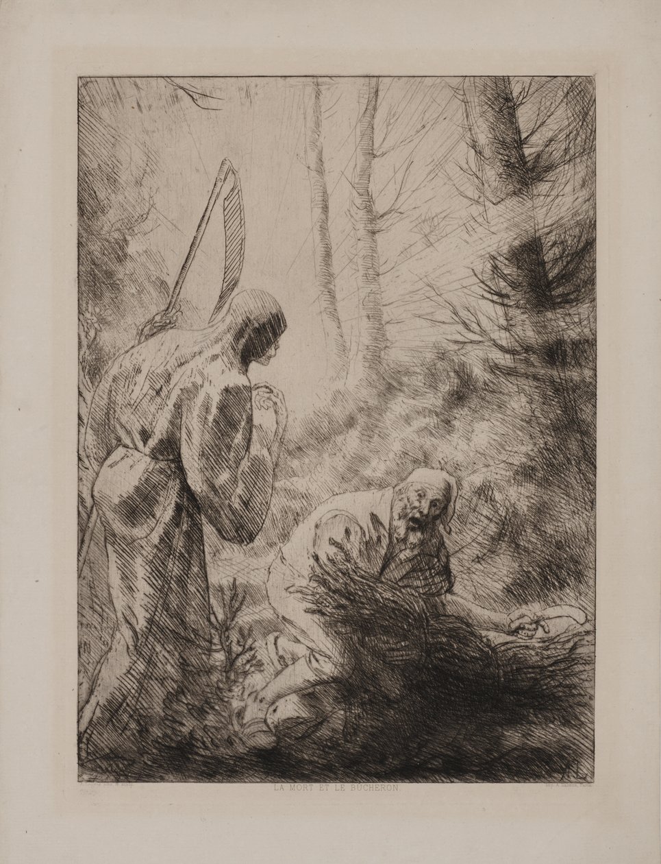 Kuolema ja metsuri tekijältä Alphonse Legros