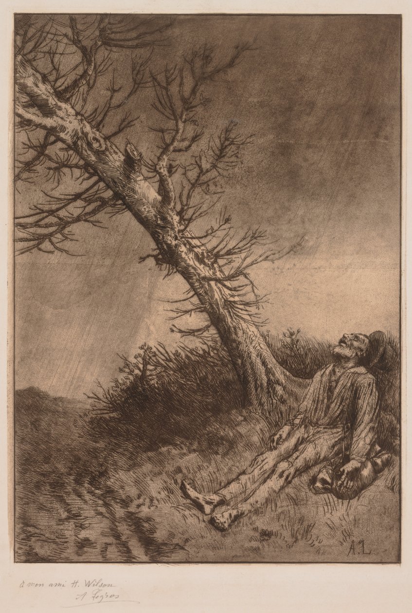Vagabondin kuolema, n. 1875. tekijältä Alphonse Legros