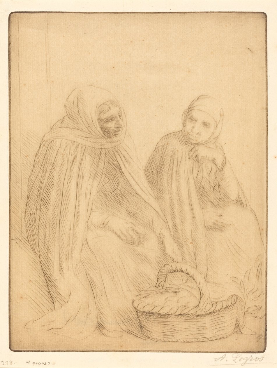 Munanmyyjät, 1. lautanen Munanmyyjät. tekijältä Alphonse Legros