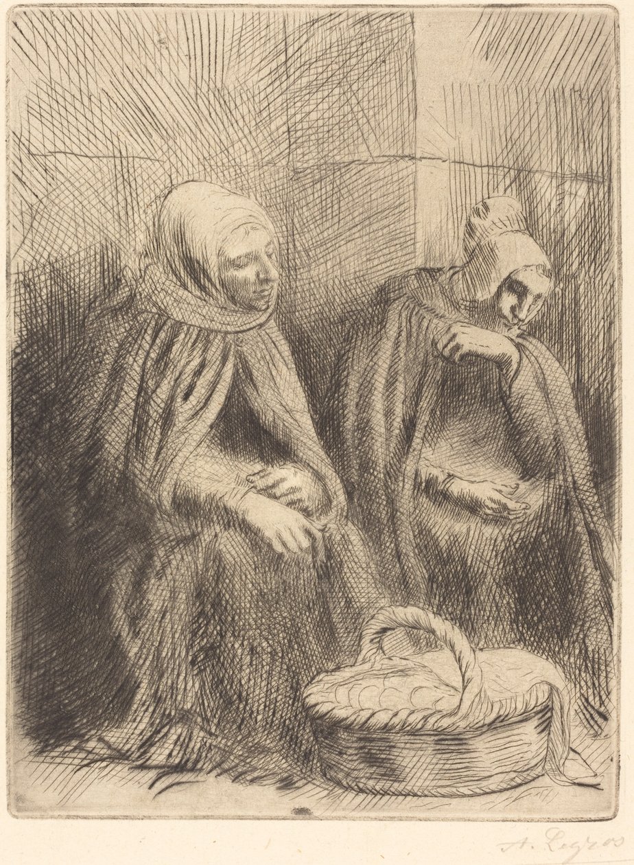 Munanmyyjät, 1. lautanen Munanmyyjät. tekijältä Alphonse Legros