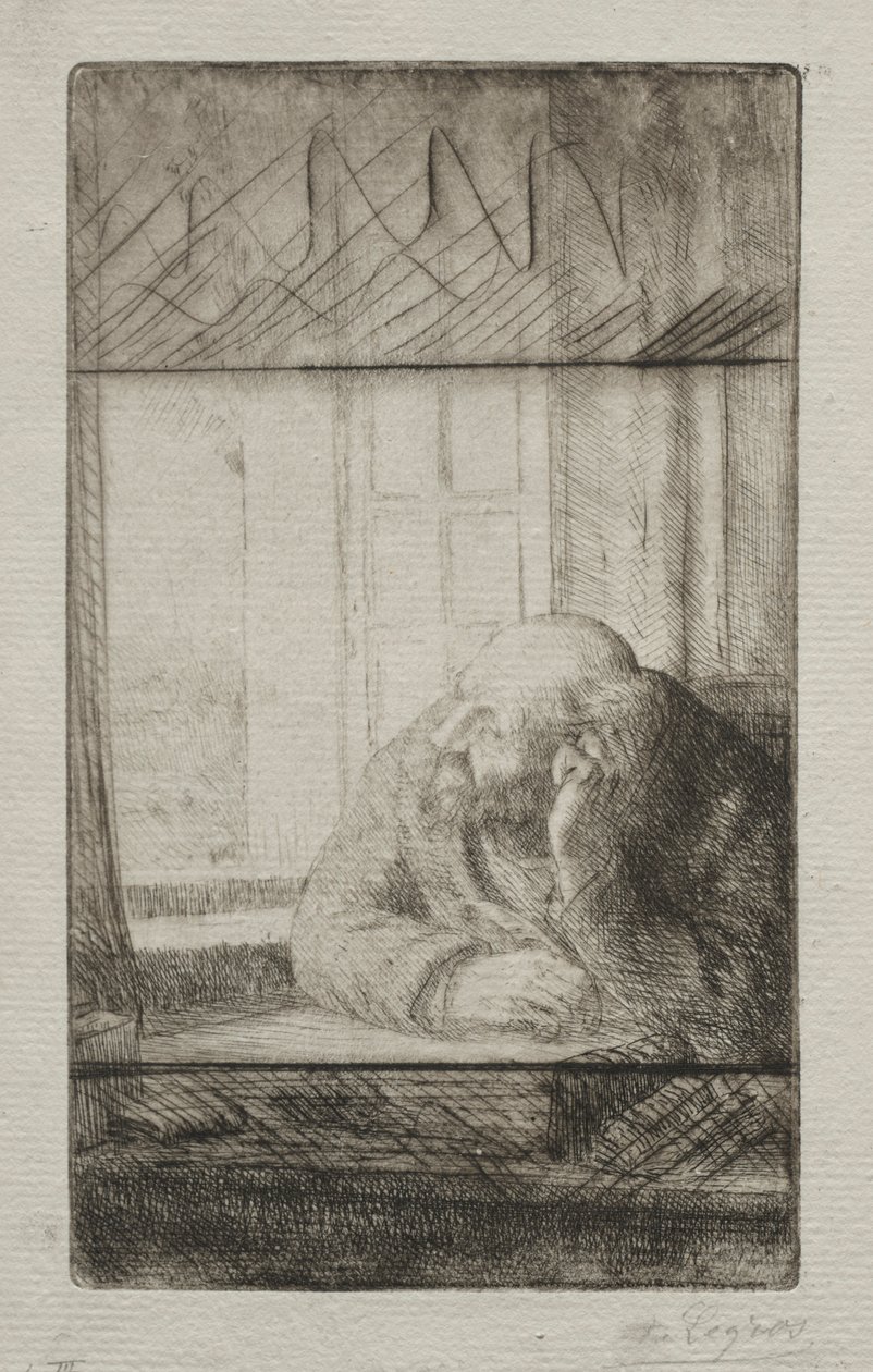Ilta ikkunassa. tekijältä Alphonse Legros