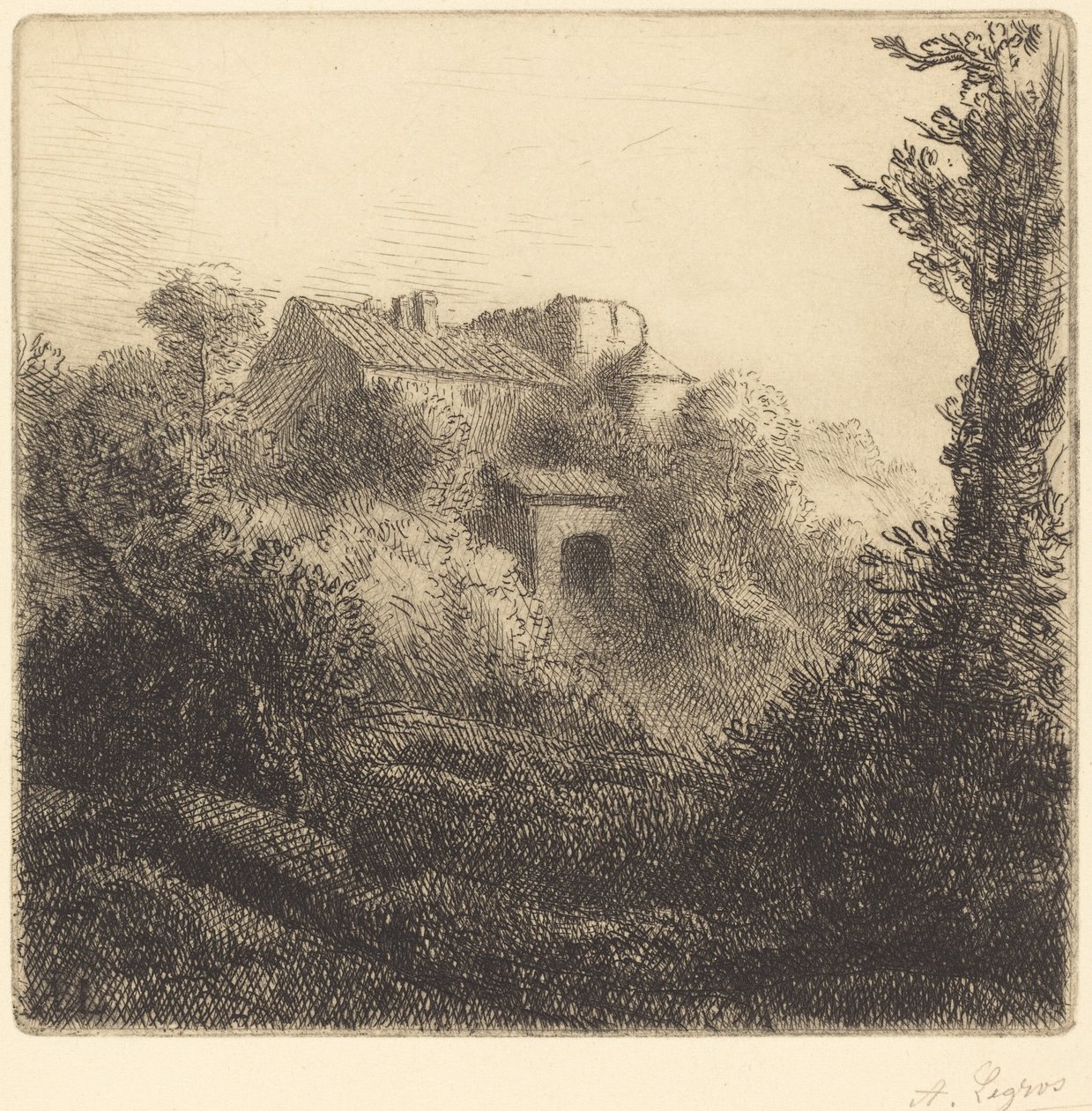 Maatila kukkulalla tekijältä Alphonse Legros